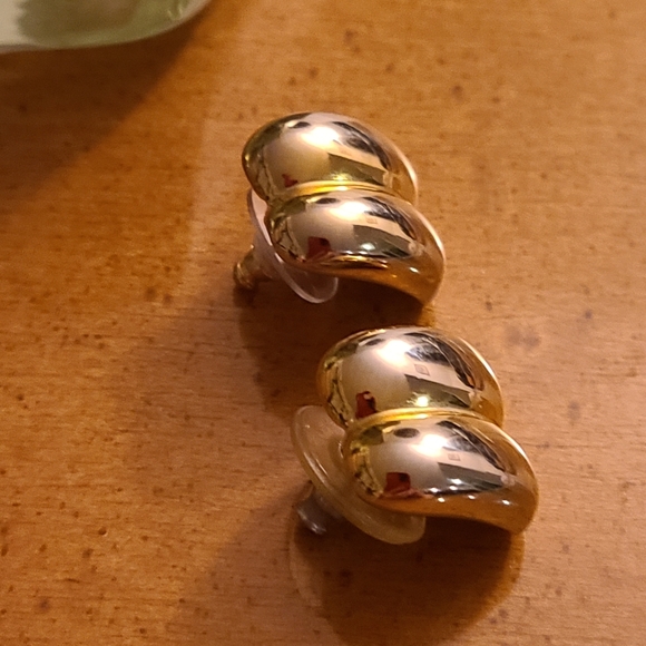 Chunky Gold Plated Earrings - Picture 3 of 5
